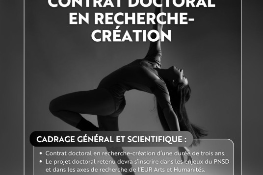Appel Ã  projet â Contrat doctoral en recherche-crÃ©ation